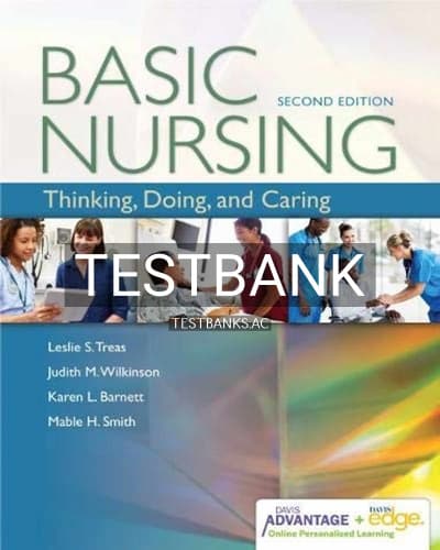 Cover for Test Bank for Basic Nursing 2nd Edition by Treas