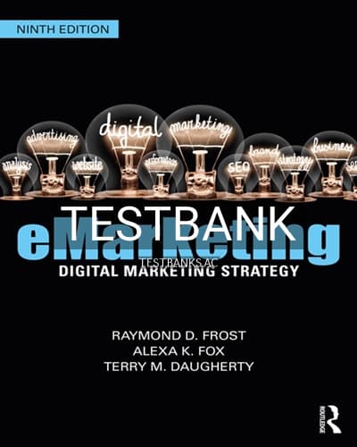 Test Bank for eMarketing 9th Edition by Frost cover