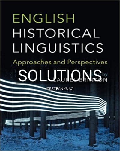 Solutions for English Historical Linguistics Approaches and Perspectives 1st Edition by Brinton cover