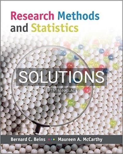Solutions for Research Methods and Statistics 1st Edition by Beins cover