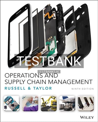 Test Bank for Operations and Supply Chain Management 9th Edition by Russell cover