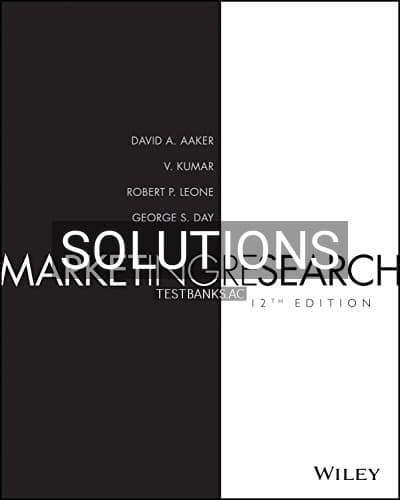 Solutions for Marketing Research 12th Edition by Aaker cover