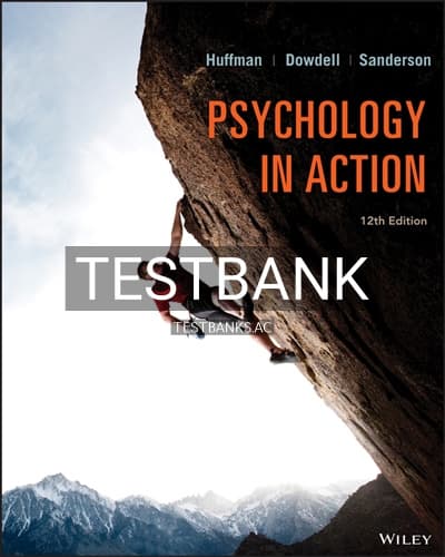 Test Bank for Psychology in Action 12th Edition by Huffman cover