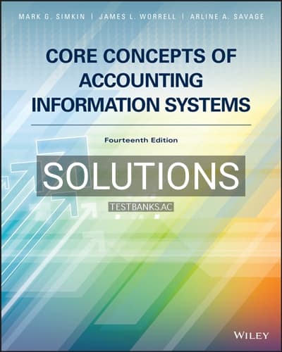 Solutions for Core Concepts of Accounting Information Systems 14th Edition by Simkin cover