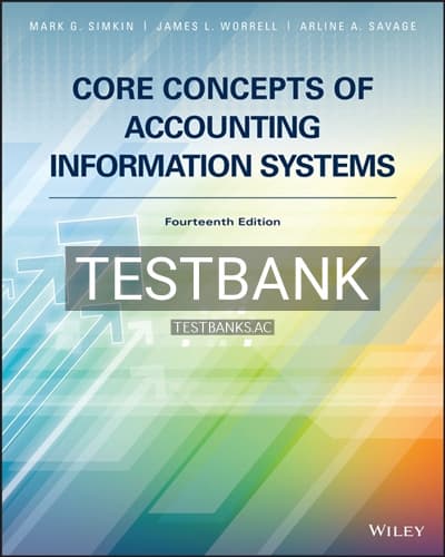 Test Bank for Core Concepts of Accounting Information Systems 14th Edition by Simkin cover