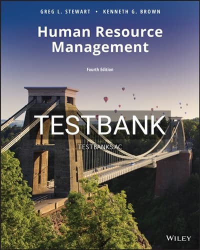 Test Bank for Human Resource Management 4th Edition by Stewart cover