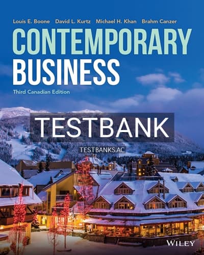 Test Bank for Contemporary Business Canadian 3rd Edition by Boone cover