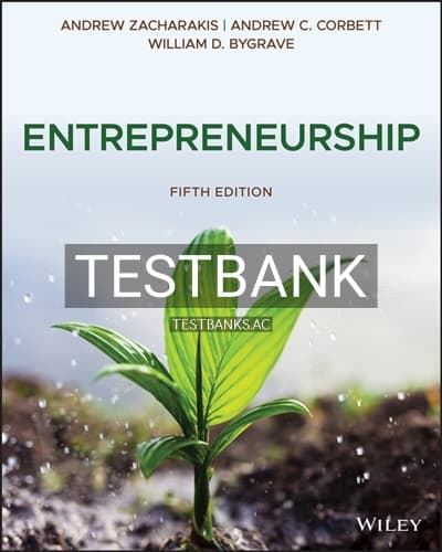 Test Bank for Entrepreneurship 5th Edition by Zacharakis cover