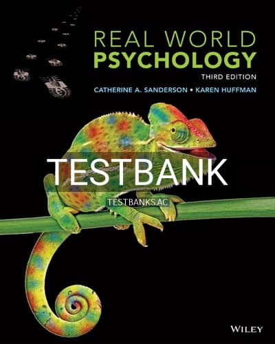 Test Bank for Real World Psychology 3rd Edition by Sanderson cover