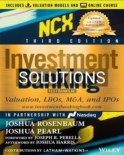 Solutions for Investment Banking 3rd Edition by Rosenbaum cover