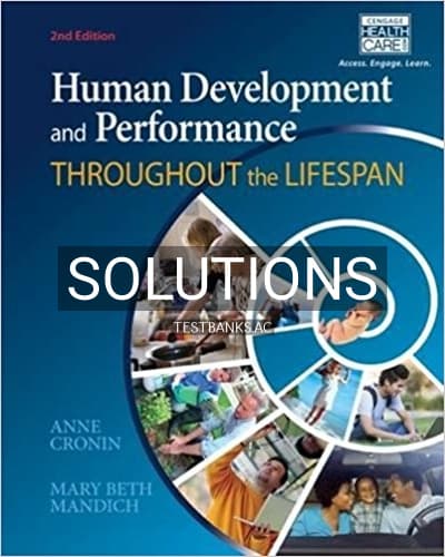 Solutions for Human Development and Performance Throughout the Lifespan 2nd Edition by Cronin cover