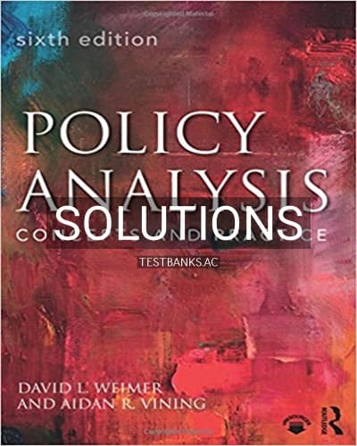 Solutions for Policy Analysis Concepts and Practice 6th Edition by Weimer cover