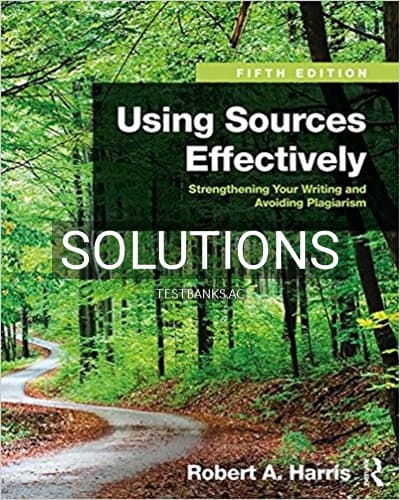 Cover for Solutions for Using Sources Effectively Strengthening Your Writing and Avoiding Plagiarism 5th Edition by Harris