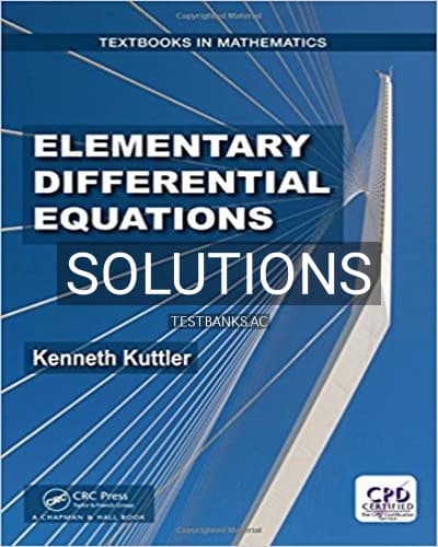 Solutions for Elementary Differential Equations 1st Edition by Kuttler cover