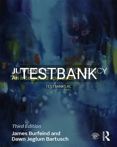 Test Bank for Juvenile Delinquency 3rd Edition by Burfeind cover