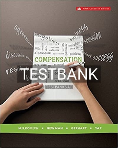 Test Bank for Compensation 5th Edition by Milkovich cover