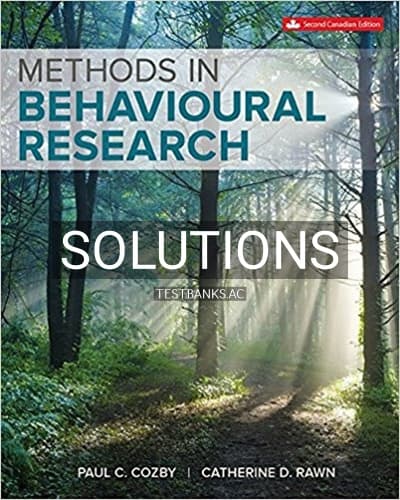 Solutions for Methods in Behavioural Research 2nd Edition by Cozby cover