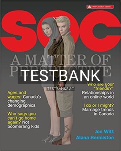 Test Bank for SOC 3rd Edition by Witt cover