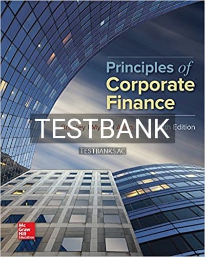 Test Bank for Principles of Corporate Finance 12th Edition by Brealey cover