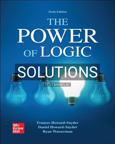 Solutions for Power of Logic 6th Edition by Howard-Snyder cover