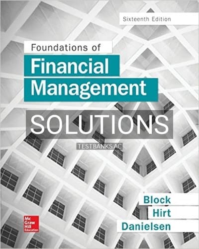 Solutions for Foundations of Financial Management 16th Edition by Block cover