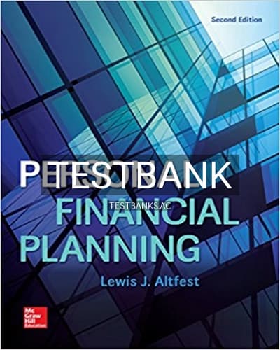 Test Bank for Personal Financial Planning 2nd Edition by Altfest cover