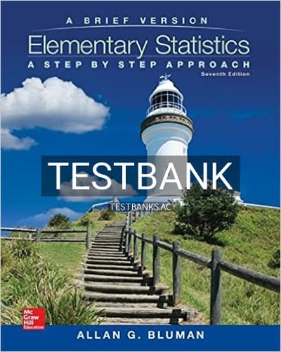 Test Bank for Elementary Statistics A Step By Step Approach 7th Edition by Bluman cover