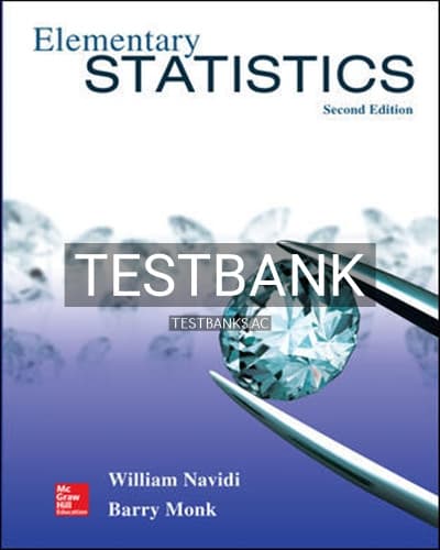 Test Bank for Elementary Statistics 2nd Edition by Navidi cover