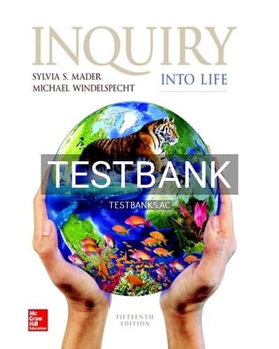 Test Bank for Inquiry Into Life 15th Edition by Mader cover