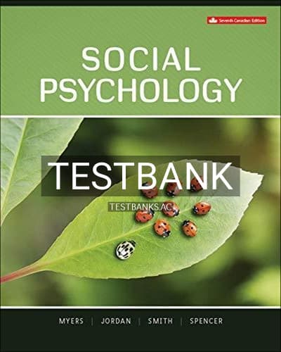 Test Bank for Social Psychology 7th Edition by Myers cover