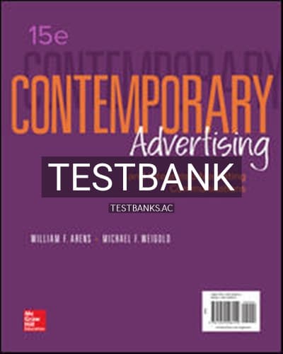 Test Bank for Contemporary Advertising and Integrated Marketing Communications 15th Edition by Arens cover