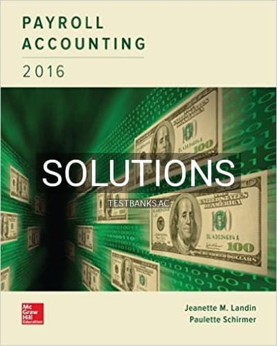 Solutions for Payroll Accounting 2016 2nd Edition by Landin cover