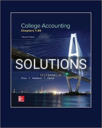 Solutions for College Accounting Chapters 1 30 15th Edition by Price cover