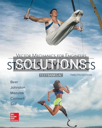 Cover for Solutions for Vector Mechanics for Engineers Statics and Dynamics 12th Edition by Beer
