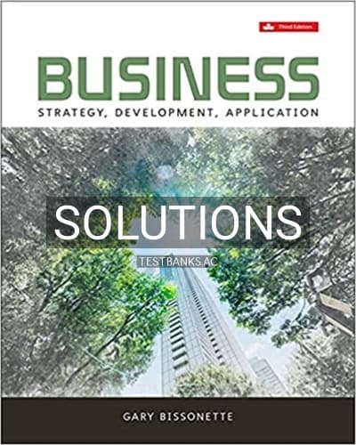 Solutions for Business Strategy Development Application 3rd Edition by Bissonette cover
