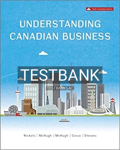 Cover for Test Bank for Understanding Canadian Business 10th Edition by Nickels