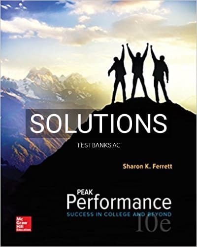 Solutions for Peak Performance Success in College and Beyond 10th Edition by Ferrett cover