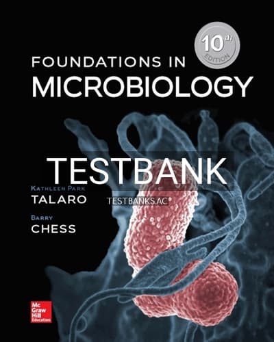 Test Bank for Foundations in Microbiology 10th Edition by Talaro cover