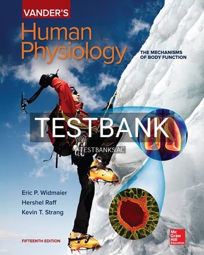 Test Bank for Vander’s Human Physiology 15th Edition by Widmaier cover
