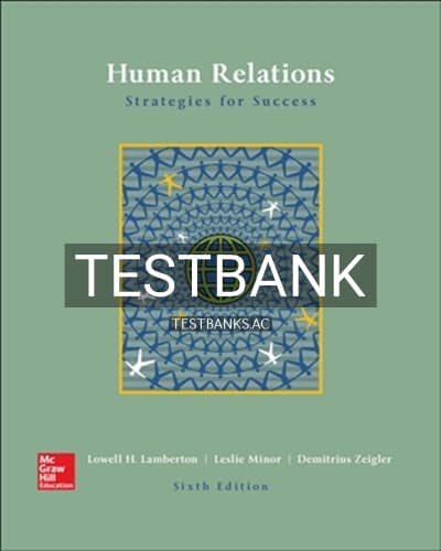 Test Bank for Human Relations 6th Edition by Lamberton cover
