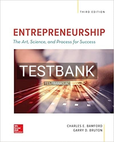 Test Bank for Entrepreneurship 3rd Edition by Bamford cover