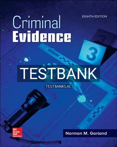 Cover for Solutions for Criminal Evidence 8th Edition by Garland
