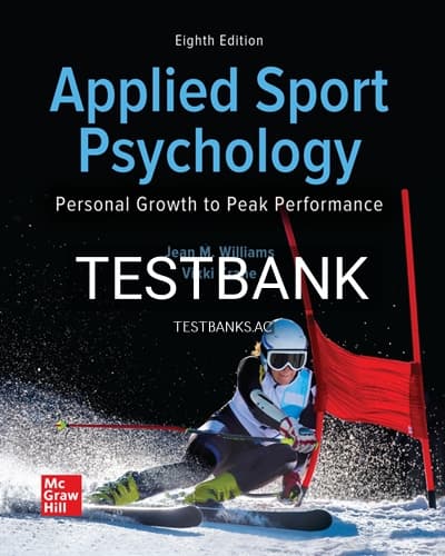 Test Bank for Applied Sport Psychology 8th Edition by Williams cover