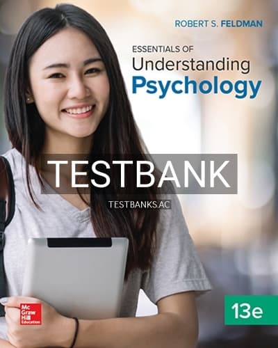 Test Bank for Essentials of Understanding Psychology 13th Edition by Feldman cover