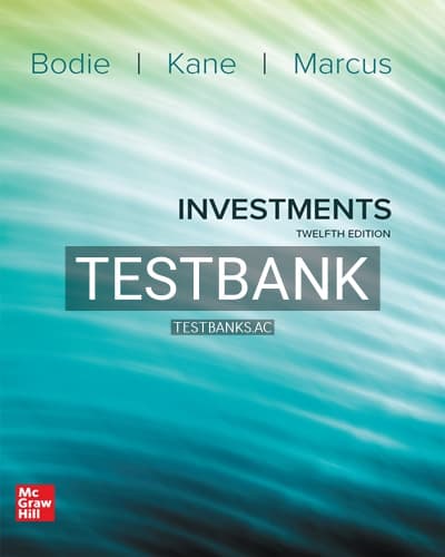 Test Bank for Investments 12th Edition by Bodie cover