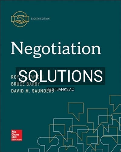 Solutions for Negotiation 8th Edition by Lewicki cover