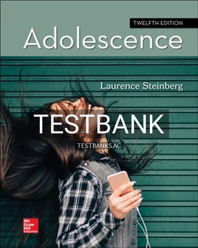 Test Bank for Adolescence 12th Edition by Steinberg cover