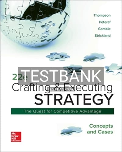 Test Bank for Crafting and Executing Strategy 22nd Edition by Thompson cover