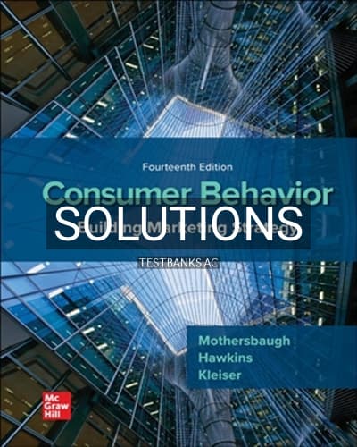 Solutions for Consumer Behavior 14th Edition by Mothersbaugh cover