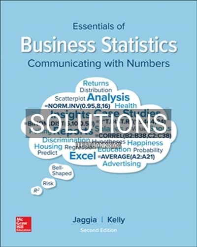 Solutions for Essentials of Business Statistics 2nd Edition by Jaggia cover
